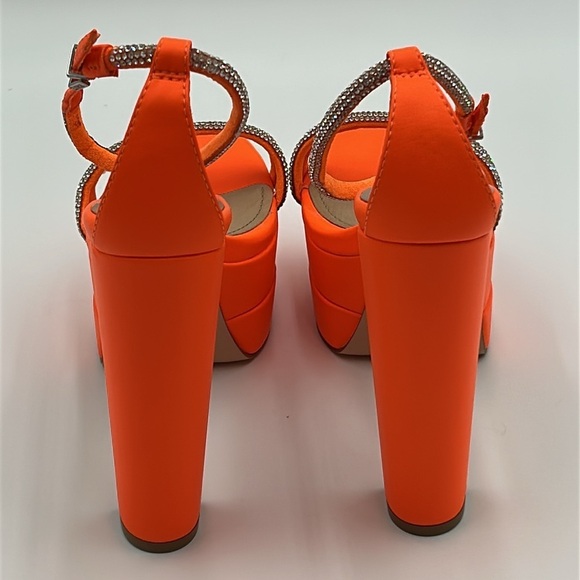 2082- Schutz Orange Platform Heels Size 7 B NWT - Picture 6 of 13